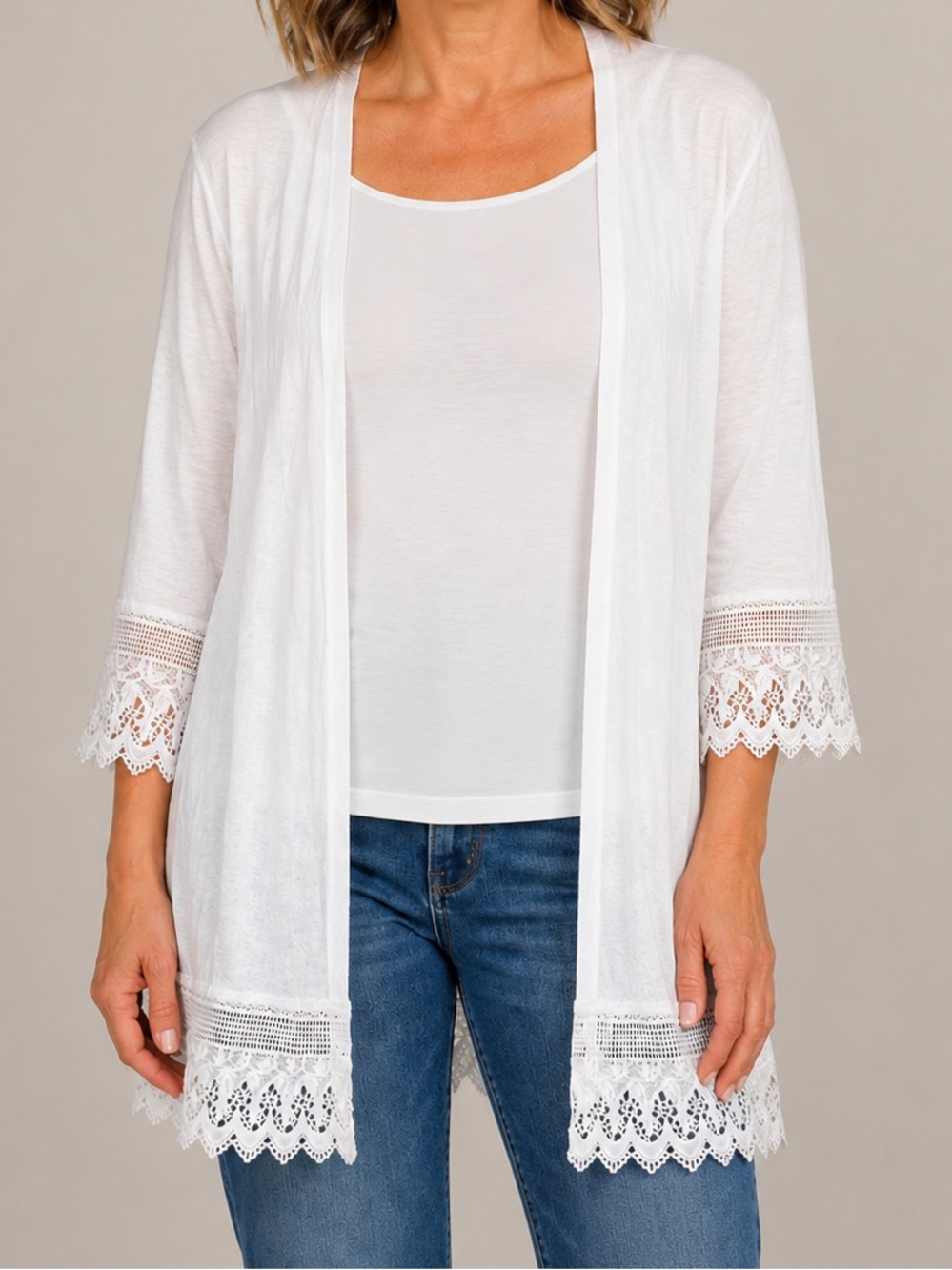 Cynthia Rowley Crochet Lace Linen Blend White Cardigan Layering Old Money Bridal